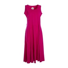 Vishes Langes Einfarbiges Damen Sommerkleid ohne Ärmel Patchwork pink 36
