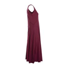 Vishes Langes Einfarbiges Damen Sommerkleid ohne Ärmel Patchwork dunkelrot 44