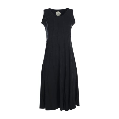 Vishes Langes Einfarbiges Damen Sommerkleid ohne Ärmel Patchwork schwarz 34