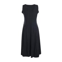 Vishes Langes Einfarbiges Damen Sommerkleid ohne Ärmel Patchwork schwarz 38