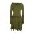 Vishes Langarm Damen Elfen Zipfel Kleid Tunika mit Zipfelkapuze olive 36