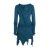 Vishes Langarm Damen Elfen Zipfel Kleid Tunika mit Zipfelkapuze türkis 44