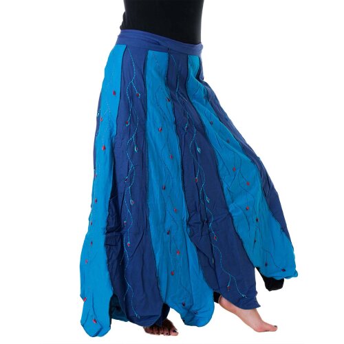Vishes Wickelrock langer Rock Boho chic blau-tiefblau