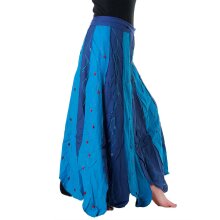 Vishes Wickelrock langer Rock Boho chic blau-tiefblau