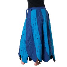 Vishes Wickelrock langer Rock Boho chic blau-tiefblau