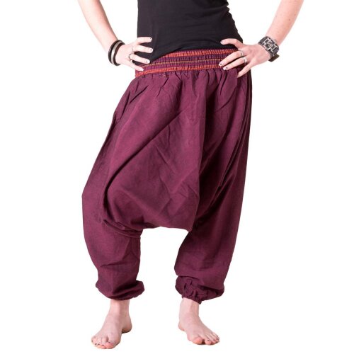 Vishes Sommer Haremshose leichte Pluderhose - Lange Größe pflaume