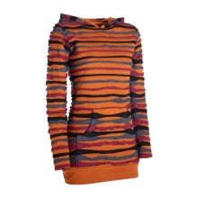 Vishes Damen Kapuzenshirt Kapuzenpullover Hoodie Shirt mit Kapuze gestreift Streifen orange 34