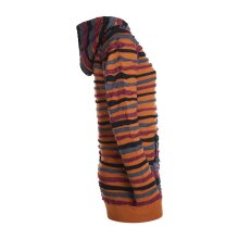 Vishes Damen Kapuzenshirt Kapuzenpullover Hoodie Shirt mit Kapuze gestreift Streifen orange 44