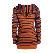 Vishes Damen Kapuzenshirt Kapuzenpullover Hoodie Shirt mit Kapuze gestreift Streifen orange 48-50
