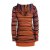 Vishes Damen Kapuzenshirt Kapuzenpullover Hoodie Shirt mit Kapuze gestreift Streifen orange 48-50