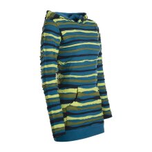 Vishes Damen Kapuzenshirt Kapuzenpullover Hoodie Shirt mit Kapuze gestreift Streifen türkis 38