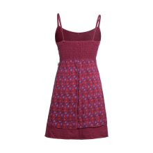 Vishes - Schulterfreies Damen Kleid Bustier Mini Kleid mit Spagettiträgern dunkelrot 40/42