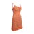 Vishes - Schulterfreies Damen Kleid Bustier Mini Kleid mit Spagettiträgern orange 40/42