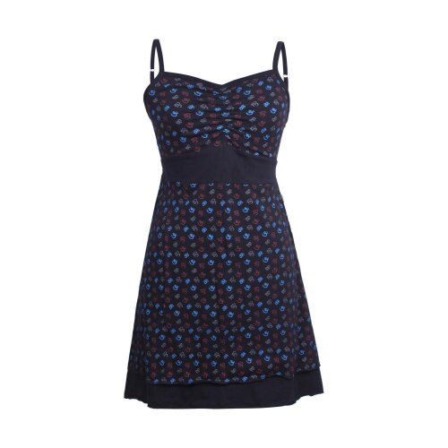 Vishes - Schulterfreies Damen Kleid Bustier Mini Kleid mit Spagettiträgern schwarz 40/42