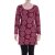 Vishes - Leichtes Langarmshirt-Kleid Damen Kleider Langarm Tunika retro dunkelrot 34