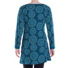 Vishes - Leichtes Langarmshirt-Kleid Damen Kleider Langarm Tunika retro türkis 40