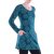 Vishes - Leichtes Langarmshirt-Kleid Damen Kleider Langarm Tunika retro türkis 40