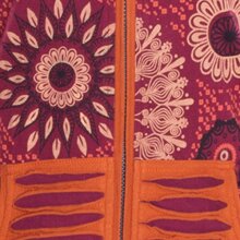 Vishes - Damen Blumen Mandala Jersey-Mantel Hippiemantel Kapuzenmantel dunkelrot 40-42