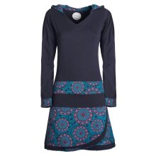 Vishes - Long Hoodie Kleid Damen mit Kapuze Langarm...