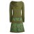 Vishes - Long Hoodie Kleid Damen mit Kapuze Langarm Kleider Kapuzenkleid olive 36