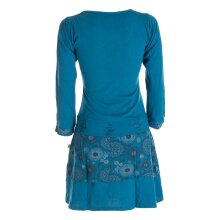 Vishes Langarm Damen Keid mit Mandals Rundhals Ausschnitt türkis 48