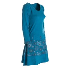 Vishes Langarm Damen Keid mit Mandals Rundhals Ausschnitt türkis 48