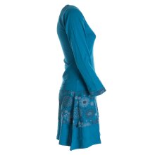 Vishes Langarm Damen Keid mit Mandals Rundhals Ausschnitt türkis 48