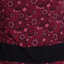 Vishes Damen Blumen Langarm-Kleid Damenkleid Shirtkleid Jerseykleid mit Wasserfallkragen dunkelrot 36