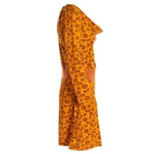 Vishes Damen Blumen Langarm-Kleid Damenkleid Shirtkleid Jerseykleid mit Wasserfallkragen gelb 36