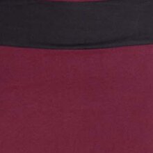 Vishes Langarm Damen Kleid Wasserfallkragen Bio-Baumwolle farbiger Bund dunkelrot 34