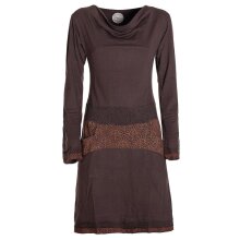 Vishes Bequemes Langarm Damen Kleid mit Wasserfallkragen...