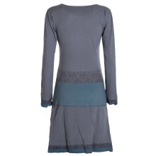 Vishes Bequemes Langarm Damen Kleid mit Wasserfallkragen...