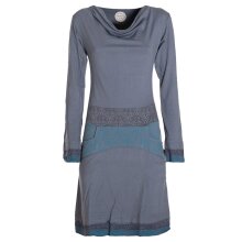 Vishes Bequemes Langarm Damen Kleid mit Wasserfallkragen...
