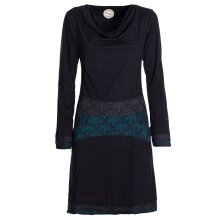 Vishes Bequemes Langarm Damen Kleid mit Wasserfallkragen...