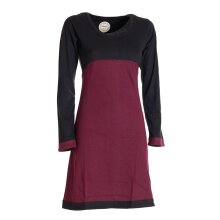 Vishes - Langarm Damen Kleid Longshirt Jerseykleid Bio-Baumwolle GOTS dunkelrot 34