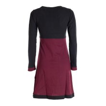 Vishes - Langarm Damen Kleid Longshirt Jerseykleid Bio-Baumwolle GOTS dunkelrot 38