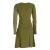 Vishes - Asymmetrisches Langarm Damen Baumwoll-Keid Shirt-Kleid olive 36