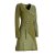 Vishes - Asymmetrisches Langarm Damen Baumwoll-Keid Shirt-Kleid olive 36