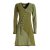 Vishes - Asymmetrisches Langarm Damen Baumwoll-Keid Shirt-Kleid olive 38
