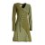 Vishes - Asymmetrisches Langarm Damen Baumwoll-Keid Shirt-Kleid olive 40