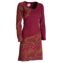 Vishes Asymmetrisches Langarm Jersey Kleid Damen kurz dunkelrot 38