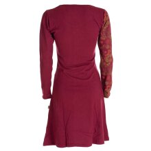 Vishes Asymmetrisches Langarm Jersey Kleid Damen kurz dunkelrot 44