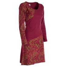 Vishes Asymmetrisches Langarm Jersey Kleid Damen kurz dunkelrot 44