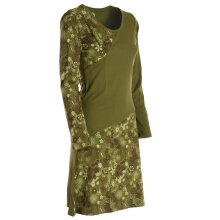 Vishes Asymmetrisches Langarm Jersey Kleid Damen kurz olive 40