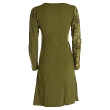 Vishes Asymmetrisches Langarm Jersey Kleid Damen kurz olive 46