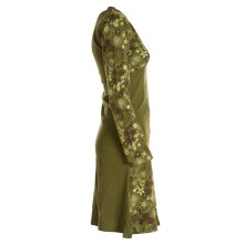 Vishes Asymmetrisches Langarm Jersey Kleid Damen kurz olive 46