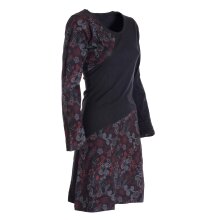 Vishes Asymmetrisches Langarm Jersey Kleid Damen kurz schwarz 48