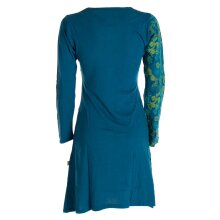 Vishes Asymmetrisches Langarm Jersey Kleid Damen kurz türkis 46