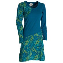 Vishes Asymmetrisches Langarm Jersey Kleid Damen kurz türkis 46