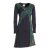 Vishes Damen Mandala Kleid Blumenkleid Langarm Rundhals Baumwollkleid schwarz 46-48